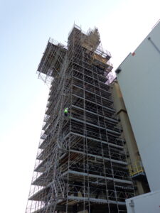 system scaffolding at NASA’s Wallops Island Flight Facility.