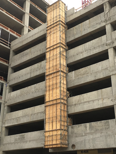 a construction trash chute. 